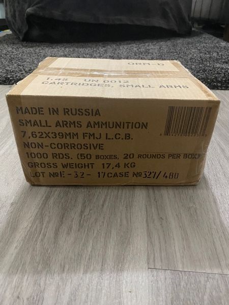 Red Army Standard 7.62x39, 124-grain FMJ-BT (1000 rounds)